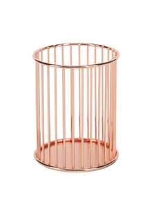 Metal Hollow Makeup Brush Holder, Desktop Storage Organizer Basket, Eyebrow Pencil And Makeup Brush Storage Bucket, Pen Holder - Multicolor - View 19