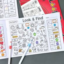 1pc Interactive Treasure Hunt Game Book / Memory & Color Recognition / Durable Travel Educational Cards For Home And School Use/ Find The Difference Book / Colouring Book, Drawing Book/School Supllies, Classroom Supplies - Multicolor - View 4