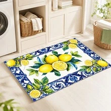 1pc, Pattern Printed Faux Cashmere Kitchen Mat, Absorbent Kitchen Floor Mat, Kitchen Carpet, Long Strip Foot Mat, Sink Front Mat, Suitable For Kitchen, Bathroom, Entryway, Hallway, Laundry Room And Home Decor - Multicolor - View 6