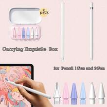 6pcs Replacement Nib Set With Pen Case, Compatible With Apple Pencil, Upgraded Nib, Compatible With Apple Pencil 2nd Gen, 1st Gen, Pro USB-C And Stylus Pen, Needle-Like Nib, Pro Pen Set - Multicolor - View 3