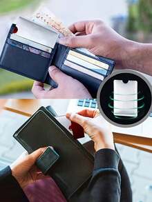 2/10 أكمام بطاقات RFID مضادة للسرقة، أغطية حماية من رقائق الألومنيوم متعددة الألوان مضادة للمسح، حماية مضادة للسرقة للرقائق غير التلامسية للمستندات وبطاقات الهوية وبطاقات المحفظة المكتبية، إكسسوارات المكتب، مكتب سطح المكتب، ضروريات السفر، العودة إلى المدرسة - متعدد الألوان - مشاهدة 4