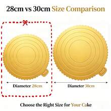10pcs Gold Wavy Edge Round Cake Boards, Thickened Sturdy Cake Base Cardboard Discs, Waterproof Oil-Proof Cake Trays, Suitable For Birthday, Wedding, Party, Anniversary, Baking, Dessert Display - Gold - View 12