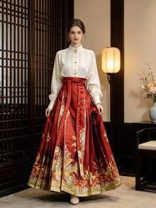 Hanfu Bottoms - Red - View 1