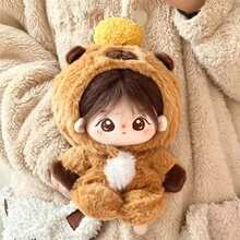 20cm Cute Cotton Capybara Themed Jumpsuit, Paired With Adorable Lemon Top, Soft And Warm Hooded Doll Outfit, Fashionable And Cute Doll Accessory, Suitable For Daily Dress-Up And Holiday Gifts - Multicolor - View 10