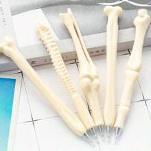 5支/組創意骨頭造型圓珠筆，黑色墨水，人體工學可伸縮筆尖，護理師、醫生和辦公用品的完美禮物！萬聖節完美禮物，獨特創意圓珠筆，獨特且逼真的設計，書寫順滑，耐用抗壓，材質優良，推薦開學季使用，推薦開學季使用 - 多色 - 查看 6