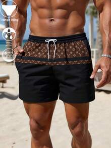 Men's Hawaiian Beach Print Swim Shorts With Inner Lining, Anti-Embarrassment Beach Swimwear - Multicolor - View 3