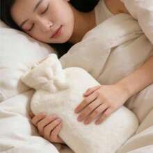 1/2pcs 500ml PVC Hot Water Bottle, Can Be Used As Warm Water Bag, Hand Warmer, Heating Pad, Explosion-Proof Design, With Cute Plush Cover - A - View 1