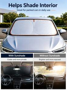 1pc Windshield Sunshade For Heat Fab Foldable Heat Insulation ,Foldable,Convenient Sunscreen Sun Shade Front Window Set Camp Automotive Sun Protection Sunshades Windshield Sunshades Car Accessories Car Interior Accessories Car Hanging Ornaments - A - View 8