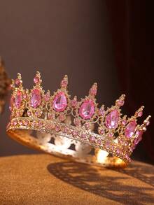 Sparkling Clear Crystal Full Crown, High-Quality Silver Tone Bridal Tiara For Special Occasions - Multicolor - View 18