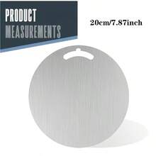 CINEYO 1PC 2026 Circular Kitchen Cutting Board, Pure Titanium Kitchen Knife Board, Cutting Board, Essential Kitchen Item, Kitchen Accessories, Silver-Gloss Surface, Suitable For Meat, Vegetables And Fruits, Home Kitchen, Camping In The Wilderness - Silver - View 11