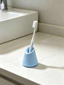 1/2/3/4/5pcs Mini Textured Slanted Toothbrush Holder, Multi-Color Single Toothbrush Stand, Bathroom Sink Organizer, Simple INS Style, Student Dorm, Travel, Toiletries Storage Decor - Multicolor - View 5