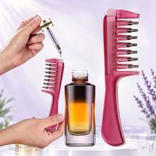 Burgundy Sparkling Liquid-Conducting Massage Comb, Stainless Steel Head With Cooling Smooth Penetration, Suitable For Minoxidil And Other Product Application (Comb Set Only, No Essential Oil Included) - Burgundy - View 5