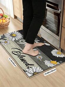 1/2pcs Autumn Floral Pattern Vintage Diatomaceous Earth Bath Mat, Super Absorbent, Non-Slip, Quick Dry, Perfect For Bathroom, Kitchen And Dining Room, Home Decor And Bathroom Mat Gift, Holiday Gift! - Multicolor - View 14