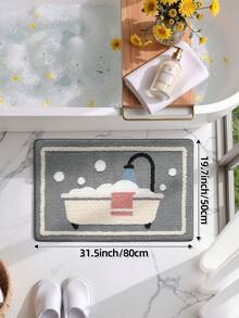 DAJIANG 1pc Cartoon Bathroom Style Cute Rug, Soft & Absorbent, Can Be Used As Classroom Carpet, Non-Slip Backing, Machine Washable, Suitable For Living Room, Vanity, Bathtub, Shower, Sink - Thick & Soft, Suitable For Entryway, Bathroom, Kitchen Decor - Multicolor - View 11