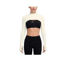 Nike Soft & Comfortable Long-Sleeve Cropped Top Women's Black/Cream - Beige - View 3