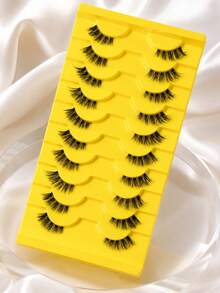10 Pairs Half Lashes Natural, Slender, Thick Eyelashes, Enlarged Eyes, Light And Easy To Use, Reusable, Essential For Lazy People, Daily Commuting, No Abruptness In The Eyes Fake Lashes - View 11