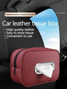 1pc New Car Backrest Hanging Tissue Box, PU Leather Car Tissue Box Holder, Premium Armrest Box Napkin Tissue Hanging Bag, Car Tissue Box, Multi-Functional Storage Organizer, Suitable For Sun Visor, Seat Back, Car Interior Accessories, Armrest - Vehicle Interior Accessories - A - View 12