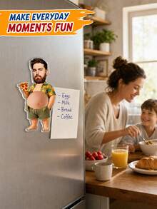 Custom Photo Face Cutout Fridge Magnet, Personalized Funny Face Refrigerator Magnet, Upload Your Photo Keepsake For Kitchen Decor, Humorous Novelty Gift For Men, Dad, Husband, Boyfriend, Friends, Birthday, Father's Day, Housewarming - Multicolor - View 7