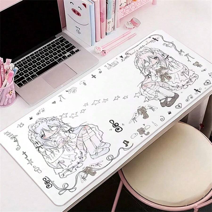 Cute Anime Girl Leather Mouse Pad Office Extended Mousepad PC Accessories Gaming Pads Non-Slip XXL Aesthetics Leather Desk Mat Desk Decort Mats - View 1
