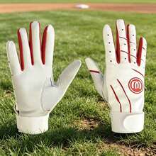Sarung Tangan Baseball Kulit Domba, Anti Selip, Bernapas, Tahan Lama - Merah - View 6
