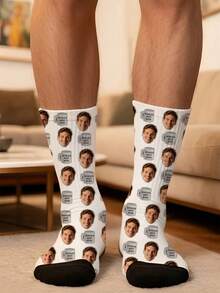 1 Pasang Kaos Kaki Wajah Kustom, Kaos Kaki Setengah Betis dengan Foto Personalisasi, Hadiah Lucu Kustom untuk Ulang Tahun, Hari Jadi, Hari Valentine, Hadiah Unik untuk Bos - MultiWarna - View 8