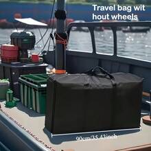 [Multifunctional Nylon Travel Bag] Large Capacity Multi-Compartment Nylon Travel Bag - Multifunctional Travel Tote Bag With Adjustable Shoulder Strap, Multiple Compartments, Suitable For Vacation, Work, Storage And Camping - Black With Blue Decoration, Men's Travel Bag - Multicolor - View 8