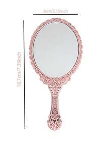 1/4/10/20pcs Vintage Handheld Makeup Mirror Set, With Gold/Silver/Rose Gold Small Embossed Design, Portable Makeup Mirror, This Small Embossed Mirror Is Perfect For Princess Theme Party And Travel - Multicolor - View 5