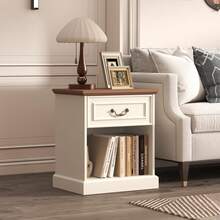 Nightstand Set Of 2 With Drawer And Open Shelf, Wooden Bed Side Table For Bedroom, Modern End Table Side Table For Living Room, Small Night Stand Set 2 Furniture For Small Spaces (Beige) - Beige - View 7