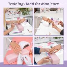Acrylic Nail Practice Hand, Realistic Silicone Model Hand, Flexible Fingers, Suitable For Acrylic Nail, Gel Nail Polish Training, Complete Nail Art Beginner Practice Hand - Gold - View 2