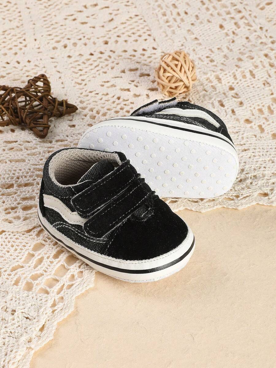 1 Pasang Sepatu Jalan Bayi Unisex dengan Desain Perekat Velcro, Cocok untuk Musim Semi dan Gugur