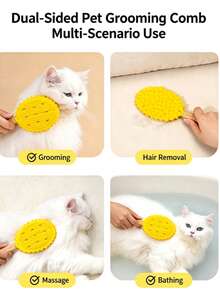 Creative Double-Sided Durian Pet Massage Brush, Suitable For Dog And Cat Shedding Grooming, Multi-Function Home Pet Hair Cleaning & Beauty Tool - Multicolor - View 5