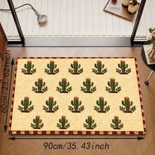 1pc Green Cactus Rug, Cactus Doormat, Farmhouse Entryway Runner Rug, Kitchen Mat, Bedroom & Hallway Home Decor - Multicolor - View 6