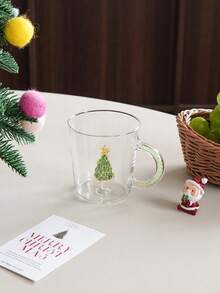 1 buah Mug Kaca dengan Pohon Natal Terintegrasi, Pegangan Berlian Berkilau, Peralatan Makan Liburan yang Istimewa, Cocok untuk Teh Sore, Teh Hitam dan Teh Herbal, Cangkir Latte Art Kedai Kopi, Hadiah Dekorasi Liburan - MultiWarna - View 5
