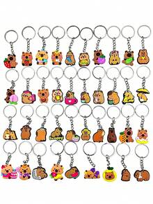 1/20pcs Capybara Keychains, Random Pattern PVC Soft Rubber Key Rings, Cartoon Animal Pendant, Bag Charm Backpack Decoration, Bulk Gifts, Christmas Gifts - Kapibala - View 8