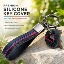 Key Cover For Kawasaki 250 300 400 650 ZX 6R 10R With Keychain Anti-Scratch Shockproof Soft Grip Button Friendly New - black - View 2