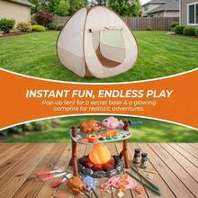 WPOXH X 39Pcs Campfire Camping Play Tent Set, Pretend BBQ Barbecue Grill Toy With Light Campfire, Indoor Outdoor Pretend Play Gift For Boys Girls - Yellow - View 4