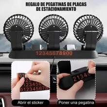 Ventilador para Auto de Tres Cabezas Giratorio 360°, Silencioso, Alta Potencia, Ventilador de Tablero para Coche Camión SUV Enfriamiento Verano - Gris - Ver 6