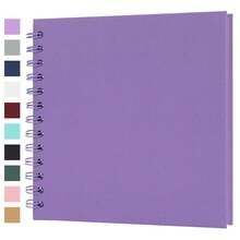 7"X7", 8"X8", 10"X10" DIY Handmade Photo Album, 40 Pages/20 Sheets Hardcover Kraft Paper Photo Album, Wedding Memory Book, Family Photo Album - Violet Purple - View 11