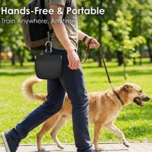 1pc Silicone Dog Treat Pouch, Hands‑Free One‑Hand Quick Open Anti‑Spill Snack Storage Bag With Carabiner Clip, Odor‑Resistant Washable Clip‑On Treat Holder For Puppy Small Large Dogs Outdoor Hiking Walking Obedience Training For Wet Dry Pet Snacks - Multicolor - View 7
