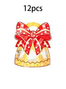 12pcs Christmas Themed Self-Sealing Gift Bags With Window And Handle, Suitable For DIY Hanging Decorations, Holiday Party Favors, Gift Packaging, Tabletop Decor, Party Supplies And Afternoon Tea Snack Bags, Perfect Choice For Holiday Gifting - Multicolor - View 12