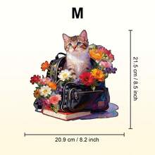 1pc Wooden Asymmetrical Cat Puzzle, Animal Shaped 2D Puzzle Toy, Suitable For Children And Adults. Educational Game, Perfect Gift For Parties, Holidays, Christmas And Birthdays. Unique Magical Desktop Decoration And Creative Wooden Puzzle Gift - Multicolor - View 13