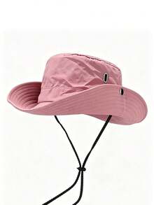 1pc Unisex Quick-Dry Bucket Hat, Sun Protection Breathable Outdoor Hiking Fishing Hat, Western Cowboy Style Sun Hat, Halloween Hair Accessory - Denim - View 6