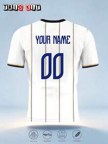 Personalized Custom Everton Football Jersey For Men & Lightweight Soft For Youth & Match, Training, Casual Wear & Gift - White - View 4