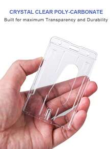 Oval Egg-Shaped Retractable Badge Holder With Dual Card Slots And Easy-Pull Clip, Transparent - Multicolor - View 5