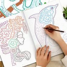 Kids Dot To Dot Puzzle Activity Book, 32 Pages Extreme Connect The Dots Worksheets, Colouring Drawing Book, Early Learning Educational Toy For Children - Green - View 9