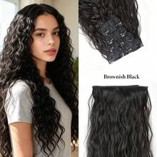4pcs Clip-In Curly Hair Extensions Set, 22 Inch Voluminous Curly Synthetic Hair Pieces, 11 Clips Heat-Resistant Full Volume Thick Hair, 180g/Pack, Suitable For Women, Easy To Install, Perfect For Daily Wear, Halloween, Christmas And Cosplay Parties - Multicolor - View 16