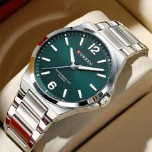 Jam Tangan Quartz Fashion Tahan Air CURREN untuk Pria dengan Tali Stainless Steel, Jarum Jam Bercahaya, dan Tampilan Tanggal - MultiWarna - View 12
