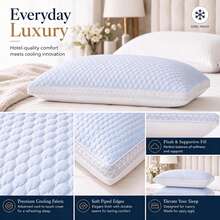 2PCS Lightweight, Moisture-Wicking Winter Pillows With A Textured Feel, Hotel-Quality Warm Bed Pillows That Stay Supportive, Soft And Skin-Friendly, Breathable Sleep Pillows, Perfect For Side, Back, Or Stomach Sleeping, Ideal For Winter Bedrooms. - 2PCS Blue - View 4