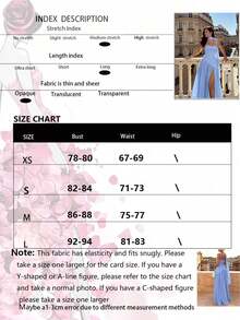 女款純色方領露背綁帶式大 A 字裙，附圍巾緞帶，性感優雅度假婚禮派對夏季洋裝 - 藍色 - 查看 4