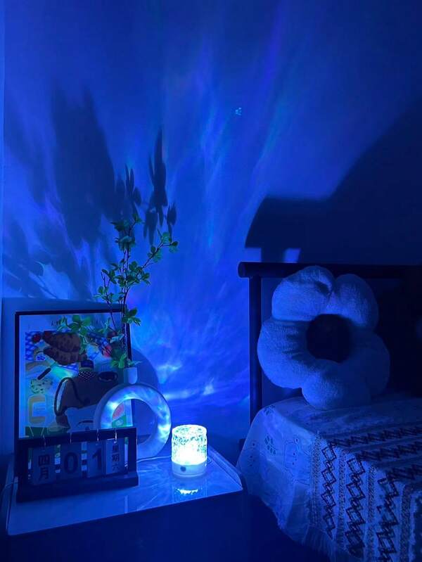 1pc Aurora Wave Effect Ambient Projection Lamp, 16-Color LED Lamp, With Touch/Remote Control, Glass Art Decorative Lamp, LED Lamp Starry Sky Ambience Lamp Small Book Lamp Starry Sky Projection KTV Stage Ambience Lamp Decorative Home Ambience